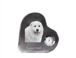  Pireneusi masztiff szív alakú kristály óra az Ön fényképével (5055882452411)