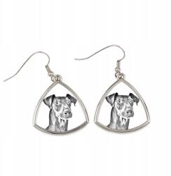 Art-Dog Manchester terrier háromszög alakú lógós fülbevaló kutyával, fényképpel (5055882475755)