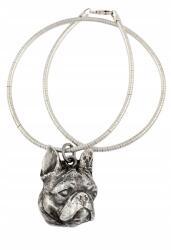 Art-Dog Boston terrier nyaklánc kutyával, medál ezüst kígyó láncon (5906111282319)