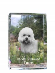 Art-Dog Dandie Dinmont terrier kutya kép kristályban, ajándéktárgy, trófea (5055882466531)