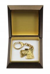 Art-Dog Skót terrier aranyozott kutya kulcstartó díszdobozban, kulcstartó (5906111204953)