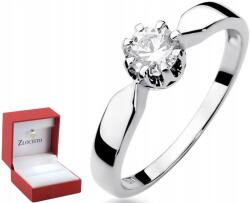 ZŁOCISTO Fehér Arany Gyűrű Gyémántok 0, 40 Ct Gravírozás Ajándék Nőknek (biżuteria na urodziny imieniny rocznicę)