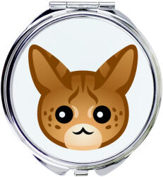 Savannah macska kompakt zsebtükör macskával, aranyos grafikával (5056739254783)