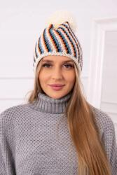 Kesi Hanna K328 ecru pomponos női sapka