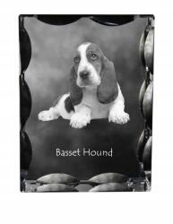 Art-Dog Basset Hound kutya fotó díszes kristályban, ajándéktárgy, lakásdekoráció (5055882447493)