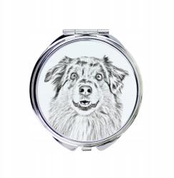  Ausztrál juhászkutya kompakt zsebtükör kutyával fényképpel (5055882481640)