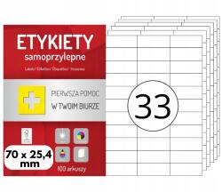 Dalpo 70x25, 4 mm öntapadós címkék fehér A4 100 laphoz 3300 címke Dalpo (eya-1a-a03ml)
