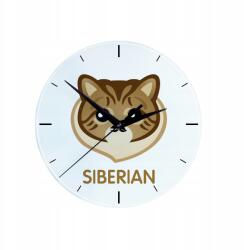  Szibériai macska üveg falióra lógó aranyos macska (5056739256862)