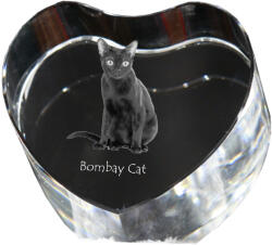 Art-Dog Bombay macska kristály szív, dísz, macska fénykép ajándéktárgy (5055882446724)