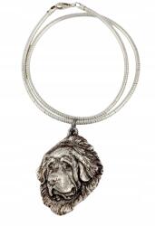 Art-Dog Tibeti masztiff nyaklánc kutyával, ezüst kígyó lánc medál (5906111283064)