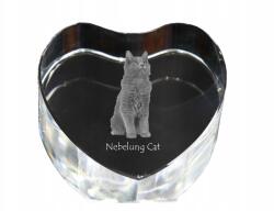 Art-Dog Nebelung macska kristály szív, dísz, macska fotó ajándéktárgy (5055882446809)