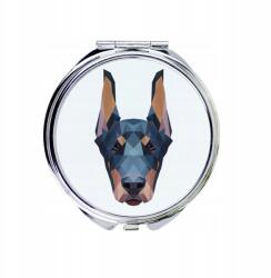Doberman kompakt zsebtükör geometrikus kutyával (5056739225431)