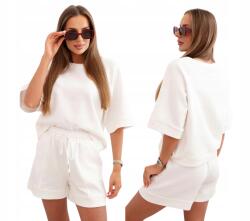 Kesi Ecru női rövid ujjú Vaj szett gumis rövidnadrággal (5907302894397)