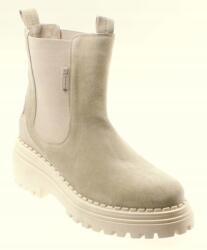 Nessi Bézs Bokacsizma, Size 37, velúr bőr, 6cm sarok, cipzár (22373)