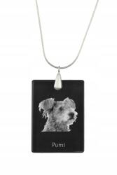 Art-Dog Pumi ezüst nyaklánc kristály medállal, kutyával, fényképpel (5055882455405)