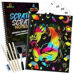  Rainbow Scratch kifestőkönyv, 2 füzet, kiegészítők, ajándék