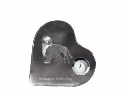  Portugál kutya parancsnok kristály szív alakú óra fényképpel (5055882451896)