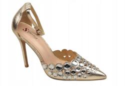 Seastar Cipő LL-358 roz 38 Arany Divatos Strasszos Szilveszteri Magassarkú (LL-358 Złote)