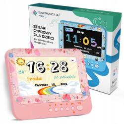  Digitális óra Fotókeret 7'' inch Led képkeret gyerekeknek j lengyel (Zegar cyfrowy fotoramka LED dla dzieci różowa)