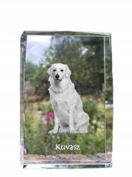 Art-Dog Kuvasz fénykép kutya kristályban, ajándéktárgy, trófea, köszönetnyilvánítás, szobor (5055882466746)