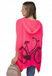 Kesi Kerékpáros nyomott mintás pulóver, neon rózsaszín