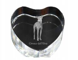 Art-Dog Cirneco dell'Etna kristály szív, dísz, kutya fénykép ajándéktárgy (5055882446090)