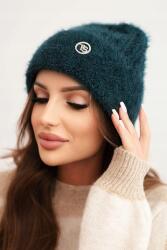 Kesi Női bordázott viszkóz bolyhos sapka dekoratív fém gombbal M (5907302147530)