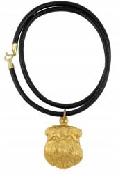 Art-Dog Brüsszeli griffendéles aranyozott kutya nyaklánc, kézműves medál (5906111233137)