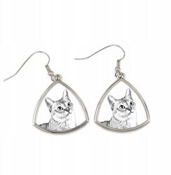 Art-Dog Szingapúri macska háromszög alakú, fényképes lógós fülbevaló, személyre szabható (5055882476844)