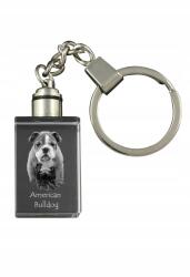 Art-Dog Amerikai bulldog kristály kulcstartó kutya kulcstartó fényképpel (5055882426986)