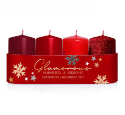 Bartek Candles Prémium Adventi gyertya szett karácsony piros mix 4db-os szett (5901685080682)