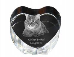 Art-Dog Kuril macska bobtail hosszú szőrű kristály szív ajándéktárgy macska fotó (5055882446915)