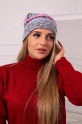 Kesi Klaudia polár sapka K255 rózsaszín+sötétszürke