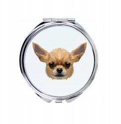 Chihuahua rövidszőrű kompakt zsebtükör geometrikus kutyával (5056739225400)