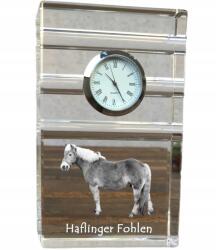 Art-Dog Ló Haflinger kristály asztali karóra az Ön fényképével, ajándéktárgy (5055882419841)