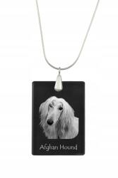 Art-Dog Afgán agár ezüst nyaklánc kristály medállal, kutyával, fényképpel (5055882453968)
