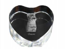 Art-Dog Chausie macska kristály szív, dísz, ajándéktárgy macska fotóval (5055882446922)
