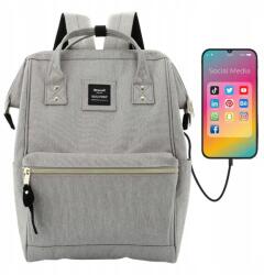 Himawari Szürke női hátizsák USB-vel és laptoptartó zsebbel Himawari (9001)