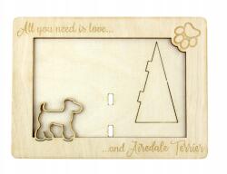 Art-Dog Airedale terrier gravírozott képkeret kutyával, kutya neve (5060383201703)