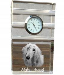 Art-Dog Afgán agár kristály asztali karóra kutyával, az Ön fényképével (5060383449372)