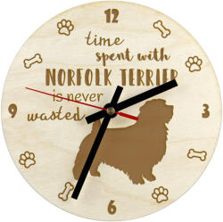 Norfolk terrier gravírozott kutyaóra, átmérő 20 cm, kutya neve (5906111289677)