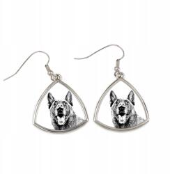 Art-Dog Malinois Belga juhászkutya háromszög alakú lógós fülbevaló kutyával, fényképpel (5055882474789)