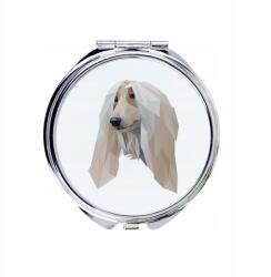  Afgán agár kompakt zsebtükör geometrikus kutyával (5056739225721)