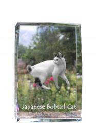 Art-Dog Japán macska bobtail fotó kristályban, emléktárgy, trófea, köszönetajándék (5055882467774)