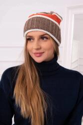Kesi Kinga női sapka K297 cappuccino+vörös