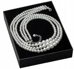 Nyaklánc Tripla Gyöngyök Kör Fehér Gyöngyök Elegáns Cseh Ajándék