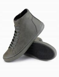 Ombre Férfi magasszárú tornacipő matt textúrával sötét olívazöld V2 OM-FOTH-0185 40 (167575)