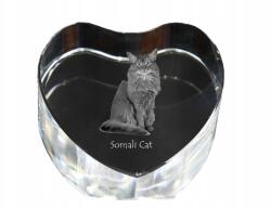 Art-Dog Szomália macska kristály szív, dísz, ajándék macska fotó (5055882446861)