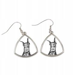 Art-Dog Doberman háromszög alakú lógós fülbevaló kutyával, fényképpel, személyre szabható (5055882474666)