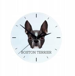 Art-Dog Boston terrier üveg falióra lógó geometrikus kutyával (5056739224335)